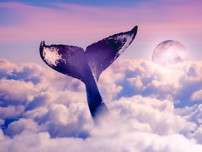 Our Undiscovered Planet artwork go deep moon photo manipulation photoshop sky whale