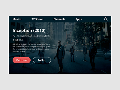 Daily UI #025 TV App 025 dailyui