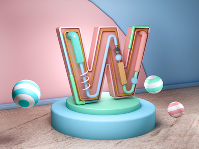 letter W c4d