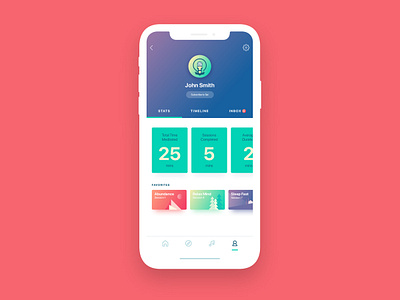 Profile view design for a mobile app android cardui illustration interaction ios meditationapp mobile mobile app mobileapp mobileappdesign peace profile design ui ux uidesign uiux ux