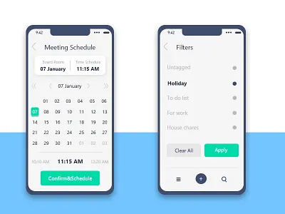 UI Concept:Conference app UI Kit android android app android app design calendar conference events fab gradient invite ios 5 meeting mobile navigation principle tabs ui