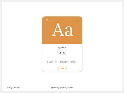 Dailyui 45 dailyui infocard sketch app typogaphy uidesign uxdesign