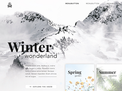 UI inspirational work design inspirational interface design landing page moodboard typography ui ux ux web winter scene