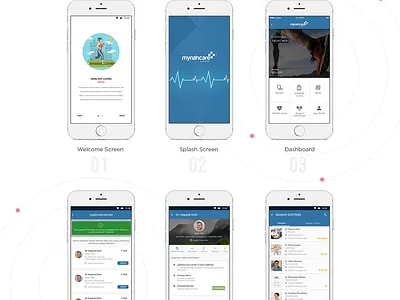 Mobile App for Doctors app design flat icon ui ux web