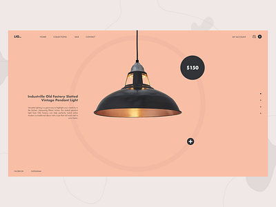 Lighting Web Ui branding concept design flat grey icon illustraor illustration logo minimal minimalism pantone pastel peach typography ui vector web web concept web ui