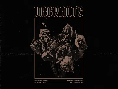 Vagrants Roses apparel artwork commission design drawing flowers graphic design illustration illustrator merch design shirt design tee vector