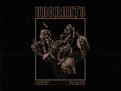 Vagrants Roses apparel artwork commission design drawing flowers graphic design illustration illustrator merch design shirt design tee vector