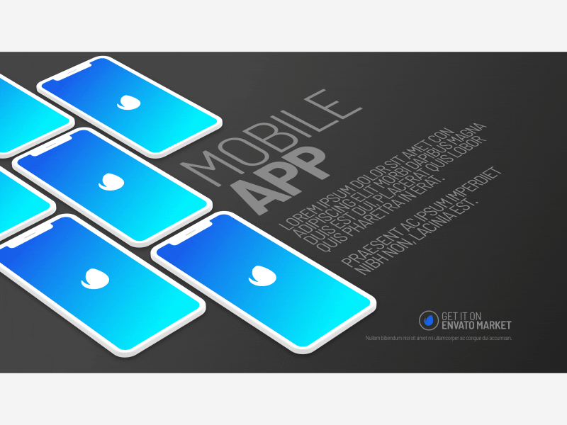 Animated mock-up scenes adobe advertising after affects after effects template animated app design devices drop isometric light mobile mock ups scene template ui