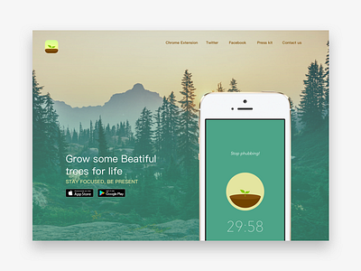 Forest AppLandingpage app design icon illustration landingpage logo product typography ui uidesign userinterface ux web webdesign website