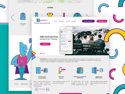 Pralnia Box box laundry layout page page design page layout ui ux web website