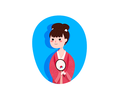 Chinese-style girl antique character chinese characters chinese culture flat illustrations girl