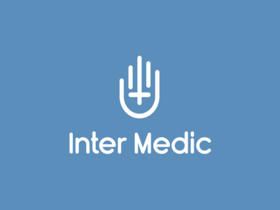 Inter Medic brand creative cross flat hand icon lineart logo logomark mark medic minimalistic symbol typography vector