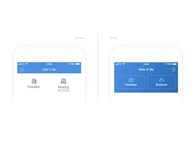 Park 'n' Go Redesign app application before and after blue clean design iphone minimal mobile app mobile app design mobile application mobile design redesign ui ux