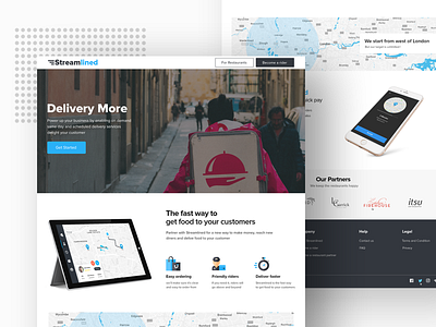 Landing page design delivery design dribbble landing page landing page design streamlined ui ui design ux design web web design website