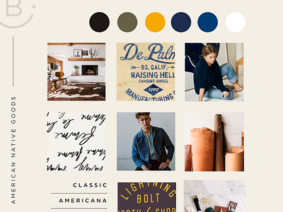 American Native Client Moodboard brand branding client client work color inspiration inspo leather lifestyle moodboard type