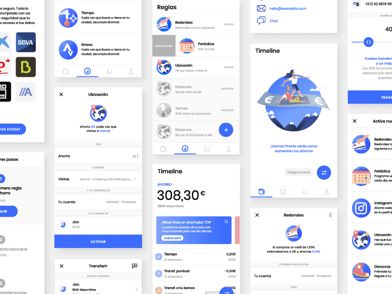 Jido App Screens animation app bank branding design illustration ui ux