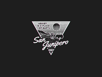 San Junipero | scifi movie logo series 1987 art beach black mirror design earth geometric glitch heaven illustration logo logo desoign love netflix retro san junipero sciencefiction scifi synthwave vector