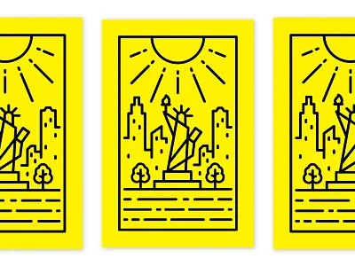 NYC Postcard big apple city new york new york city nyc postcard skyline statue of liberty sun taxi yellow