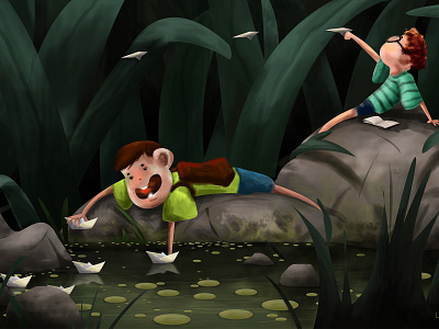Drible children design hiwow illustratio illustration love muhamed sajid nature