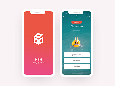 KEN konjugieren App app branding design illustration logo typography ui ux