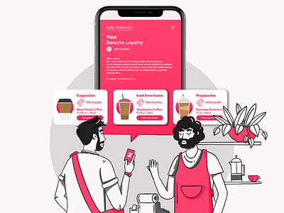 Zomato - interaction design experiment food illustration interaction design procreate ui ux