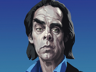 Nick Cave color design digital 2d digitalart face face paint illustration misic music art music artwork photoshop portfolio portrait portrait art portrait illustration portrait painting