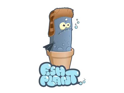 Fishplant character fish illustration plant