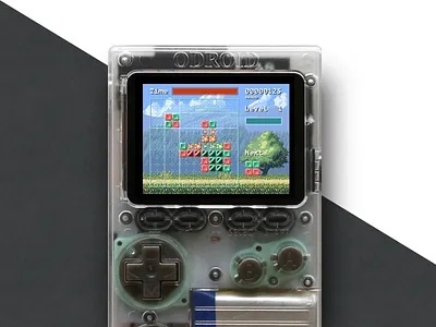 Genus Game Screen on Device block classic game gems genus original pixel pixel art video game