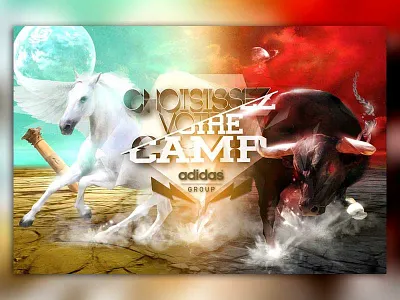 Adidas - Energy connexion bull chaos control design digital painting graphic design horse illustration letter design meeting pegasus sport