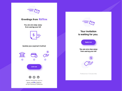 Emailer for BillTrim branding design illustraor illustration practicing typography ui ux vector