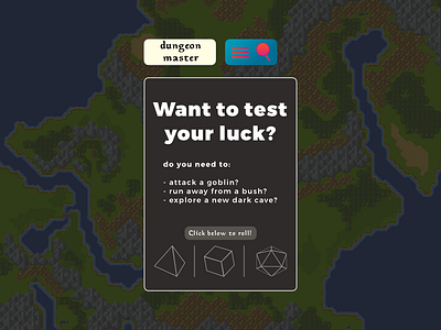 Dungeon Master Web Design UI 💡 bush caves clean dailyui dice dice rolling dragon quest dungeons and dragons elves exploration goblins gradient graphic design magic the gathering simple ui web design