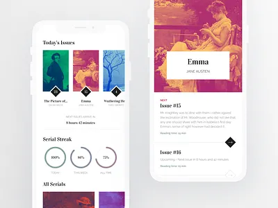 Reading App Redesign book app classic literature clean detail page minimal mobile mobile ui reading app redesign serial reader ui