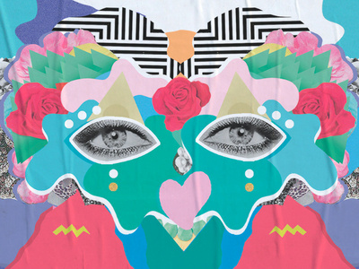 Mask alexiacas art artwork collage color composition creative design digital dribbble dribbble best shot eyes fashion flowers girl illustration paper peruvian vector