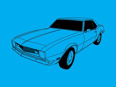 1967 Camaro 1967 black blue camaro car chevrolet chevy classic car illustration line work original limited vector