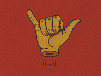 Shaka halftone hand hang loose procreate shaka sketch