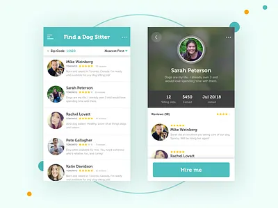 Find a Dog Sitter - Mobile UI app design app ui app ui design design dog app dog sitting mobile app mobile app design mobile ui mobile uiux ui ui design uidesign user interface ux design ux ui