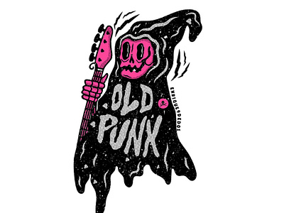 Old Punx Never Die design illustration punk punkrock questioneverything sticker stickers vector