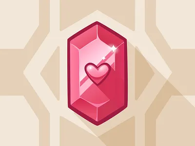 Red gem - game art game art game asset game illustration game ui gem heart illustration irene geller jewel pink red vector vector art