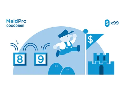 MaidPro Marketing: Steps to Success blue boston bubbles business cleaning cleaning company design drawing illustration maids mario vector video games