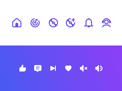 Playlist Icons design discovery icon iconography icons music ui