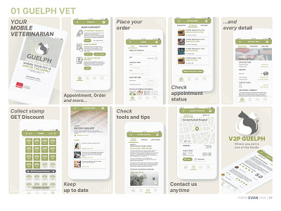 Vet2Pet Guelph app branding ui ux