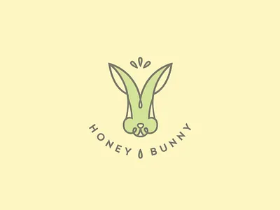 Honey Bunny Logo bunny flat green honey illustration logo vector