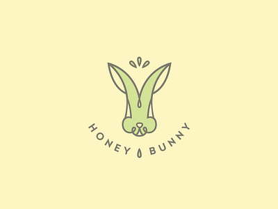 Honey Bunny Logo bunny flat green honey illustration logo vector