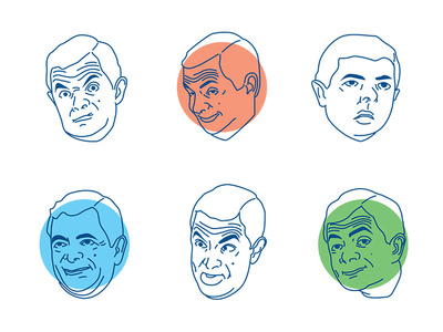 Bean face illustration line art mr bean