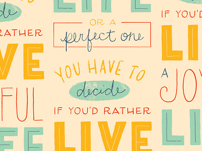 Joyful life blue drawing hand drawn hand lettering illustration lettering letters orange quote type typography words yellow