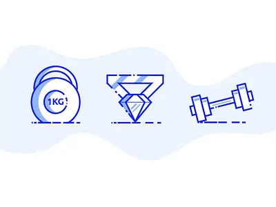 Gym Icons diamond dumbell exercise fitness gym icon icons kettlebell medal