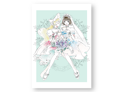 Secret Tea Party botanical art design girl illustration illustration art