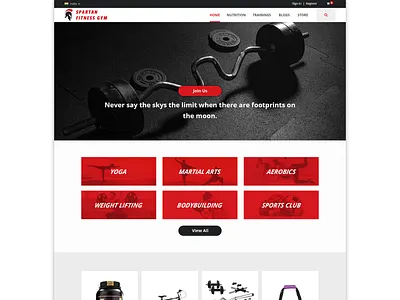 Spartan Gym Website - Mock-up exercise gym mock up physical training sports template website design