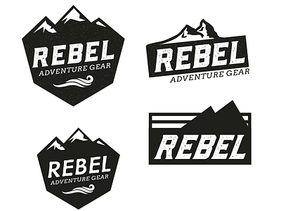 Rebel Adventure Gear black and white graphic gritty logo outdoor logo