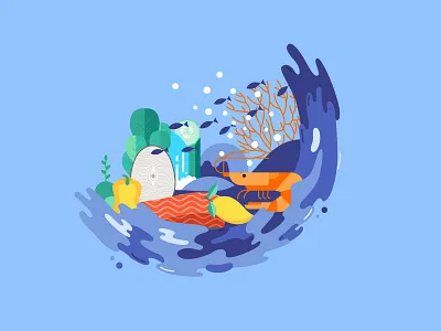 salad ocean salad seafood ui 图形 插画